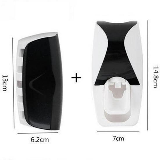 Wall-Mounted Automatic Toothpaste Dispenser and Toothbrush Holder
