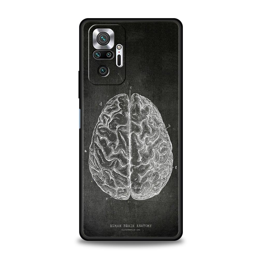 Чехол для телефона для Xiaomi Redmi Note 13 12 5G 9S 9 8 10 11 Pro 9T 13C 12C 10C 9C 9A 7 Pro Мягкий силиконовый чехол Меловая доска Анатомия