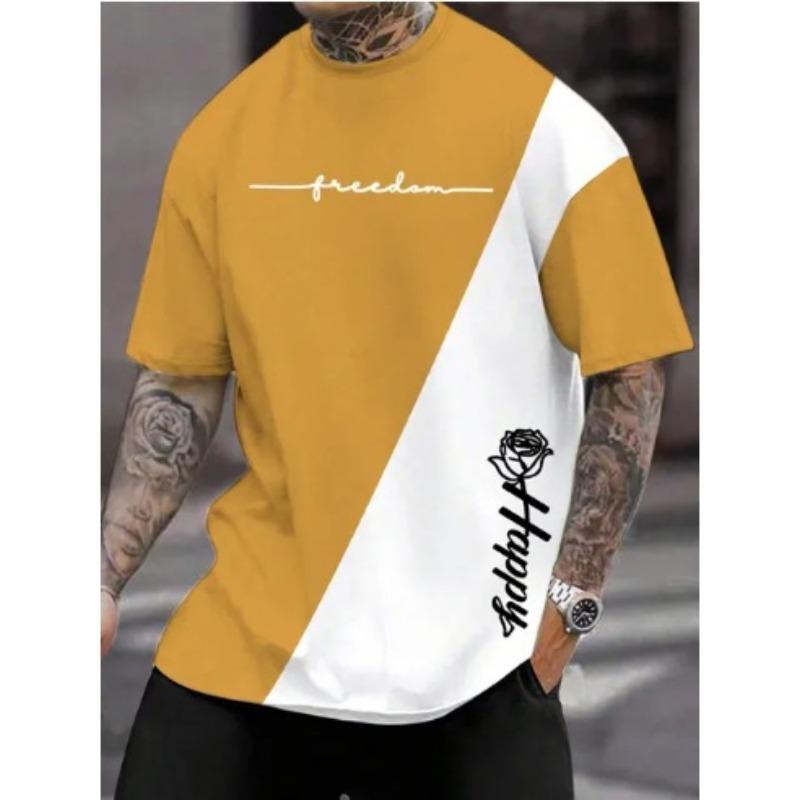 Летний круглый вырез с 3D-принтом, модные повседневные мужские футболки с коротким рукавом