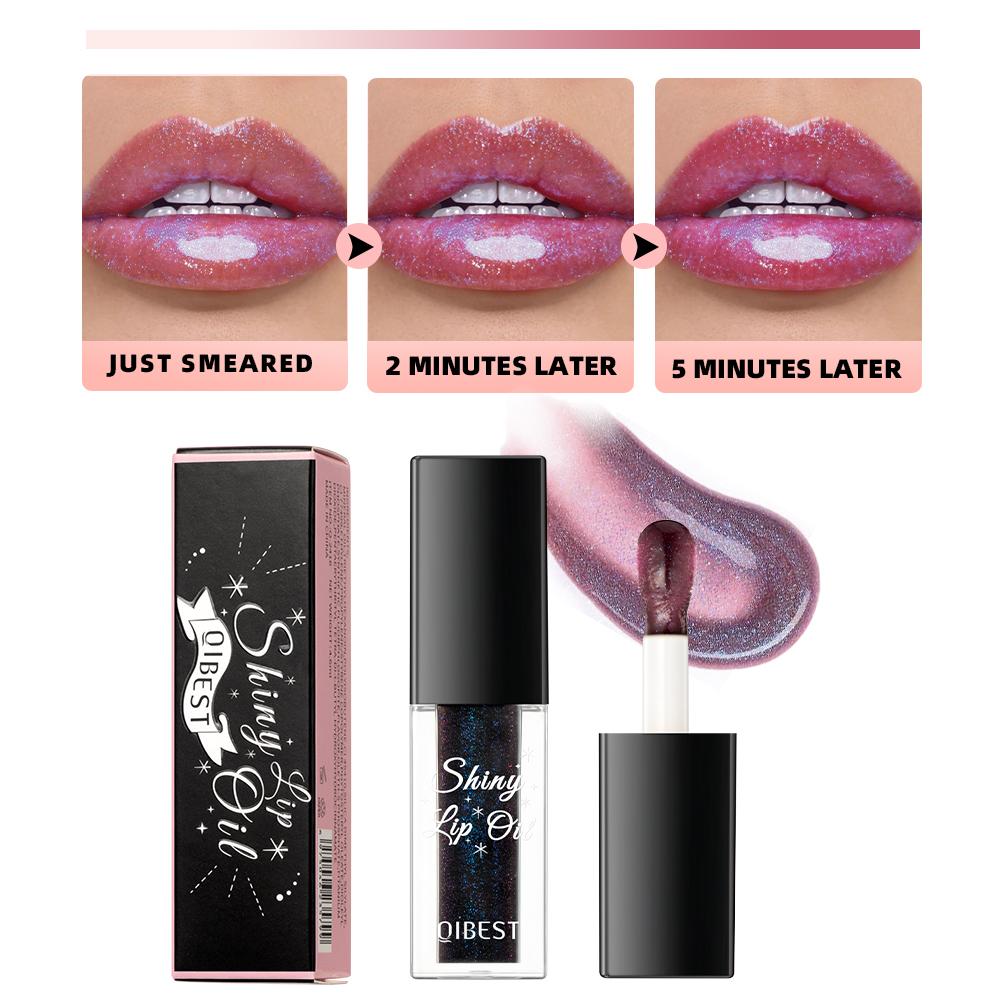 Температура Изменение цвета блеск для губ Блестящий блеск Масло для губ Стекло Увлажняющий макияж Зеркало Вода Легкая глазурь для губ Косметика