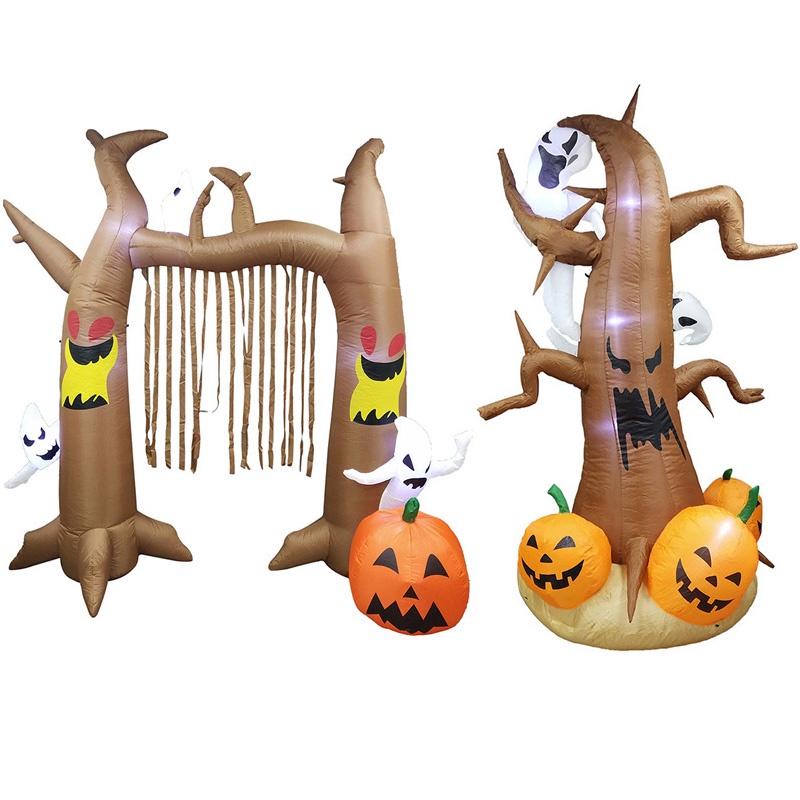 Eye-catching Halloween Inflatable Ghost Doll Arch With Brilliant Led Lights For Your Garden