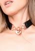 Black Couture Harness Chain Lock Heart Choker - Kinky Diva - Jewelry
