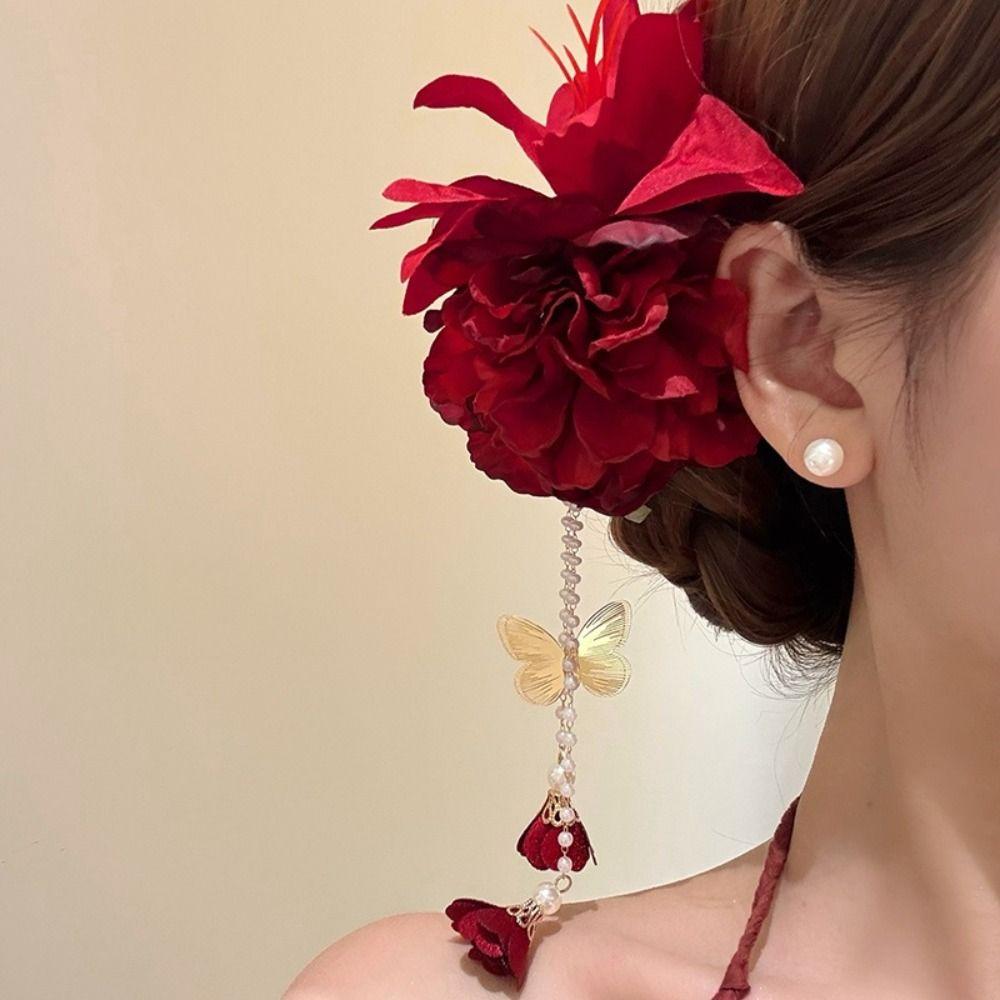 Tassel Hanfu Hair Accessories Ancient Style Flower Hairpin Elegant Chinese Style Hair Clip  Women