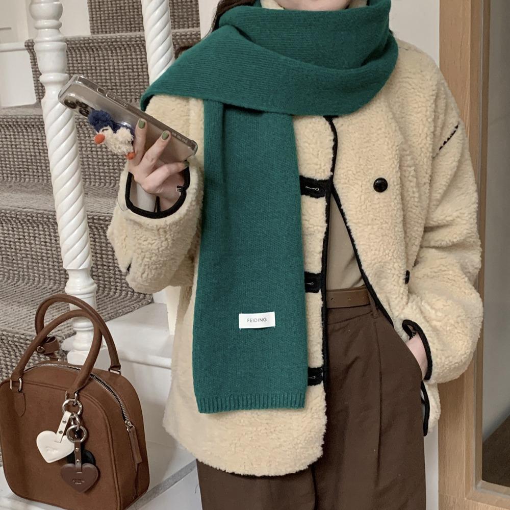 Woolen Cross Scarf Thicken Neckerchief Neckerchief Wrap Neck Warmer Women