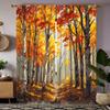 2 штуки штор из клена осеннего леса HD Желтая завязка штора с цифровой печатью Стиль домашнего декора Украсить гостиную спальню