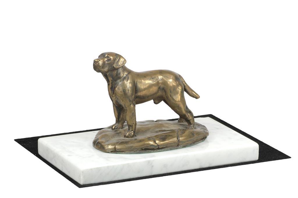 Labrador Retriever - dog figurine, statue on white marble, trophy for Art-Dog dog show exhibition