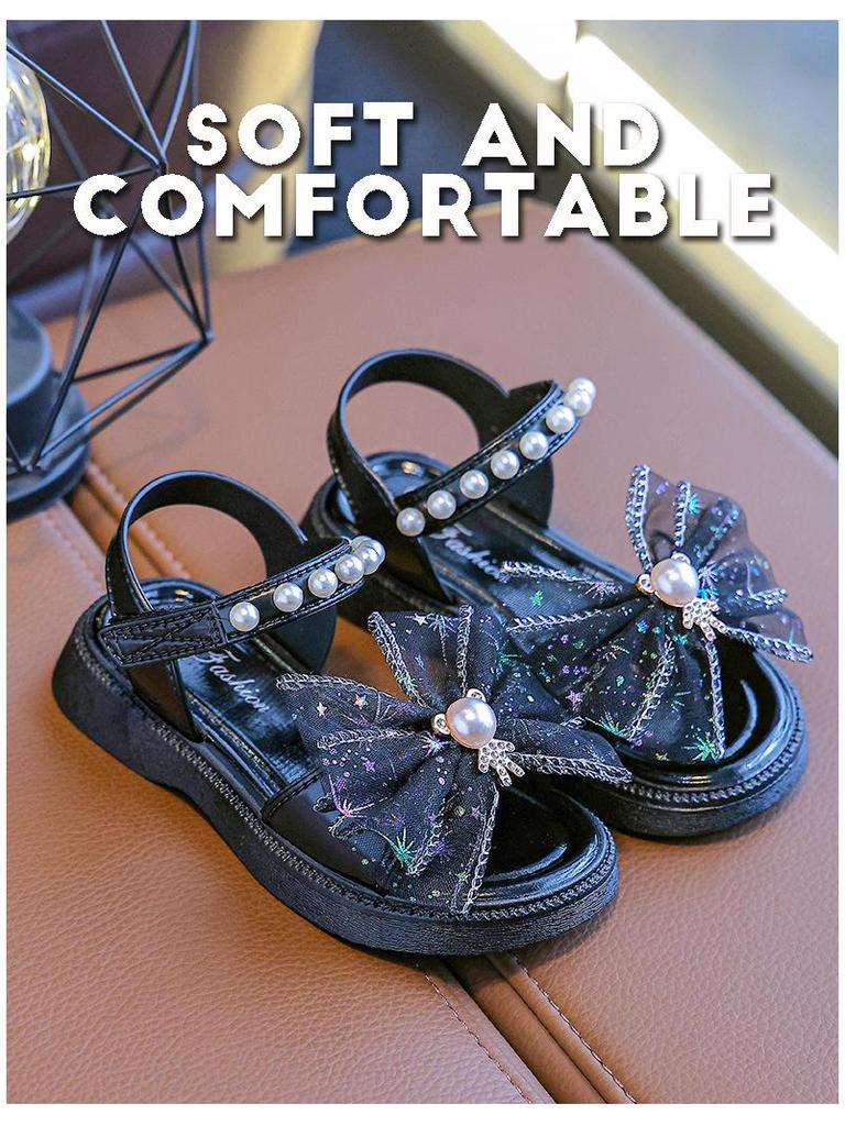 2024 Girls' Velcro Princess Sandals - Soft Sole, Bowknot Design, Available In Small, Medium, Large for Kids