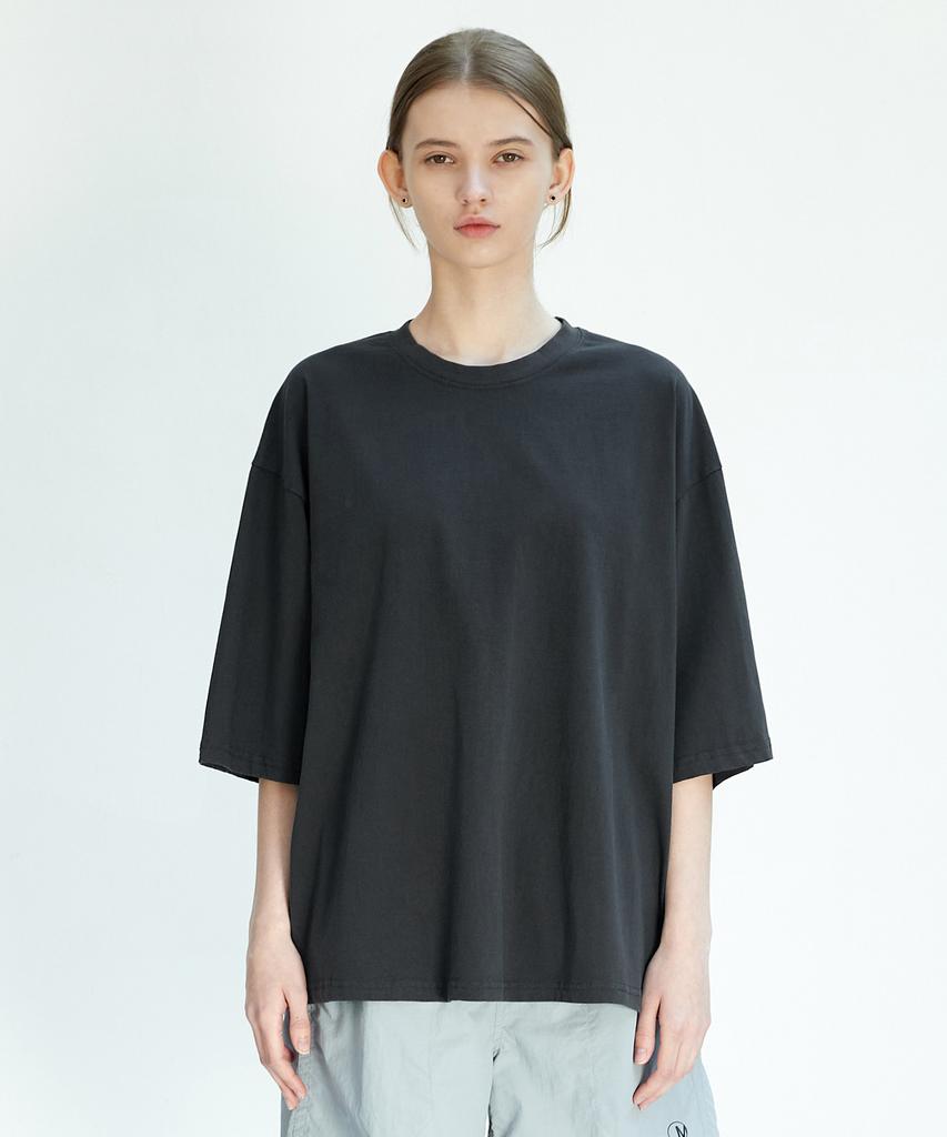 MINIMALPROJECT 3/4 Oversized Short Sleeve T-Shirt Mst142 [Dark Gray]