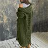 Women's Cardigan Solid Color Hooded Long Personality Sweater Jacket