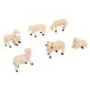 6Pcs Miniature Sheep Figurine Durable Resin Hand Painted UV Protection Garden Sheep Statue for Home