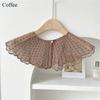 Fashion Lace Embroidered Pearl Shawl Casual Solid Color Fake Collar Detachable Collar Women Ladies Clothes Accessories