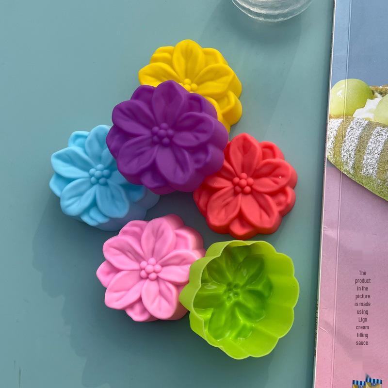 Красочные силиконовые формы для выпечки в виде роз - 5 см формочки для кексов и маффинов, формы для пудинга, желе и мыла