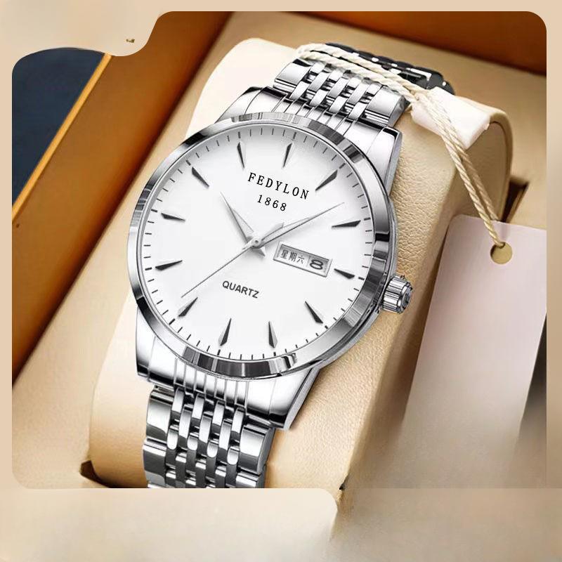 Новые автоматические часы с механизмом, светящиеся в темноте, водонепроницаемые, с календарем, мужские, корейские, кварцевые, немеханические