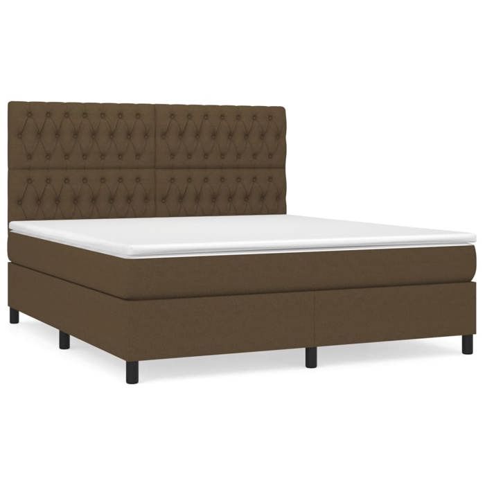 Maison Exclusive - Sommier à lattes de lit avec matelas Marron foncé 180x200 cm