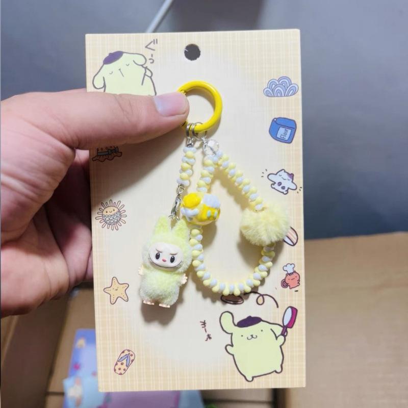 Кавайный мультяшный кукольный брелок Милый брелок из бусин Аксессуары для украшения сумки Универсальный подвес для мобильного телефона Подарки