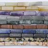Natural Semi-Precious Stone Rectangular Tube Beads for DIY Jewelry Making, 4x13mm Cuboid Loose Bead Accessories.