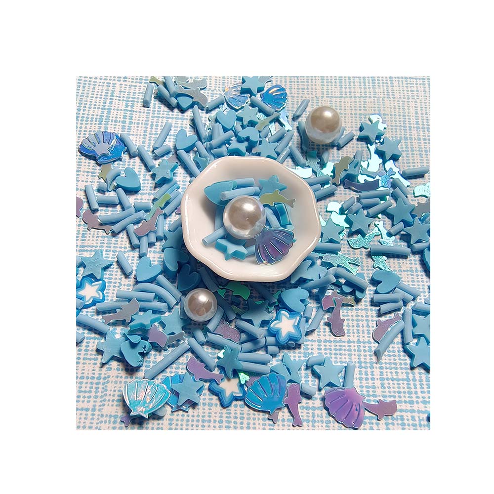 2024 New Slime Fillers Soft Polymer Clay Blue Fish Star Sprinkles Mixed Acrylic Pearl Beads Fit Nail Craft Slime Toys