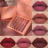 HANDAIYAN Gift 6PC/Set Matte Velvet Lip Gloss Водостойкая стойкая жидкая губная помада Косметика Beauty Keep 24 часа макияж