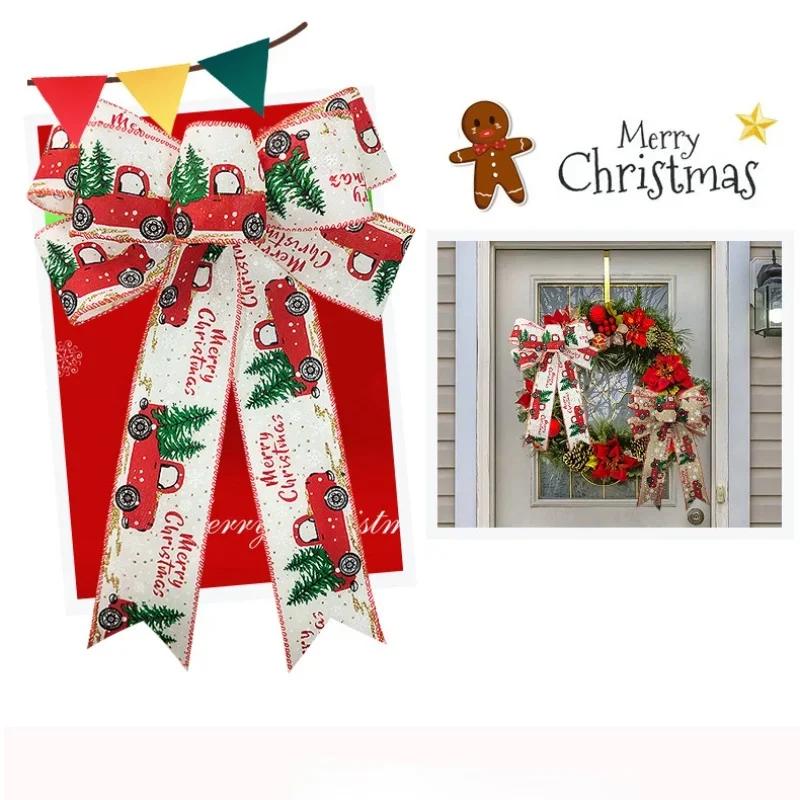 Christmas Hanging Decoration Bow Christmas Tree DIY Ornaments Home Garden Bows Gift Christmas Wedding Party Decoration Supplies