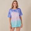 Fashion Comfortable Summer Fashion Ladies T-shirt Tops Europe and America Tie Dye Gradient Printing Loose T-shirt Women's Tops