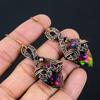 Mystic Topaz Handmade Copper Wire Wrap Jewelry Earring 2.76 H7M58