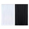 White Backdrop Curtain Wrinkle-Resistant Wedding Drape Black Background Cloth With Rod Pocket