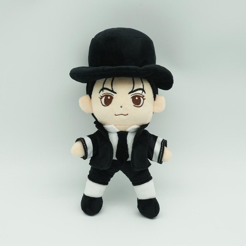 New Michael Plush Doll Cool Star Classic White Stripe Suit Stuffed Doll Singer Peripherals Plushie Fans Birthday Gifts