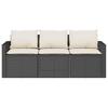 2 Piece Outdoor Dining Set with Cushions Black Poly Rattan