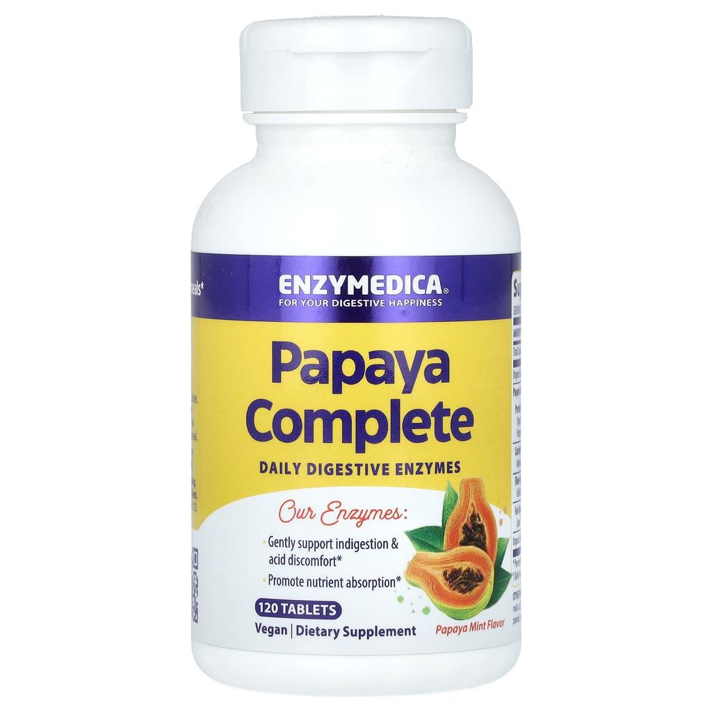 Papaya Complete, Папайя и мята, 120 таблеток