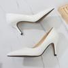 Ladies Stilettos Pointed Toe Pumps Solid Color Work Shoes 7.5cm Heel WZ