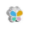 2pcs Colorful Paw Flower Butterfly Beads Rainbow Fit Original Brand Charms Silver Color Bracelets Necklaces Women Diy Jewelry