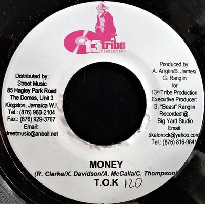7-дюймовая пластинка T.O.K. - Деньги НОЛЬ 13th Tribe Prod 2005 Ямайка Регги, Ска и Даб Б/У