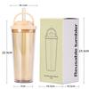 Двухслойный цветной пластиковый стакан с соломинкой, стакан для Bubble Tea с большим отверстием для питья, одна крышка, двойной напиток, портативная ручка, стакан для воды
