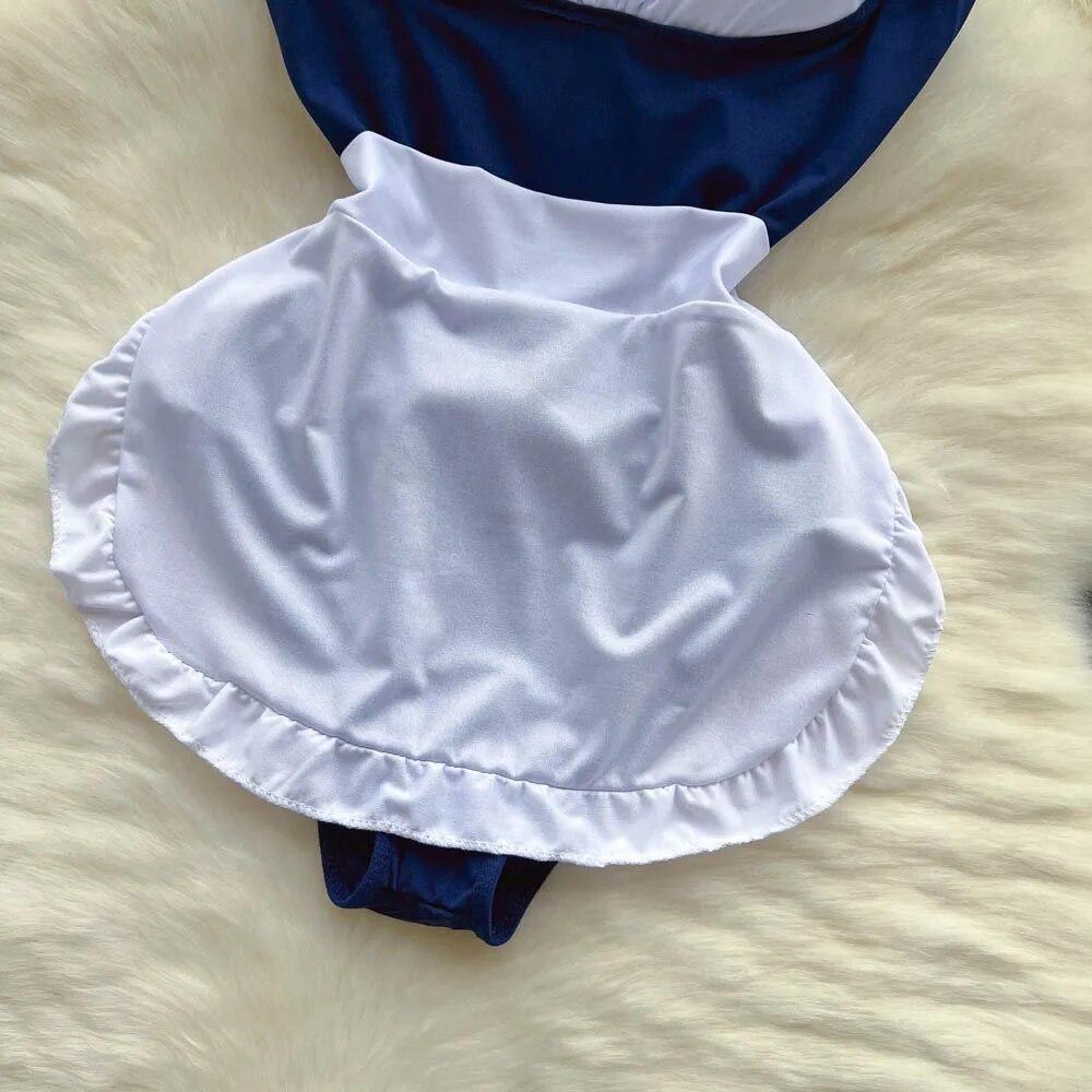 Japanese Kawaii Lingerie Corset Bodysuit Women Summer Erotic Slim Backless Rompers Female Fashion Maid Cosplay Club Sexy Playsuits 2024