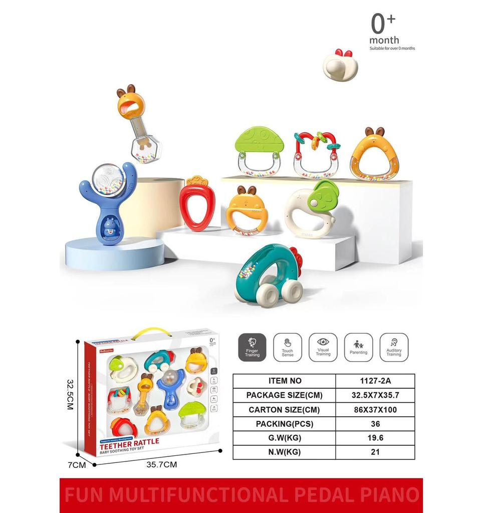 Развивающая погремушка-прорезыватель для младенцев 0-6 месяцев