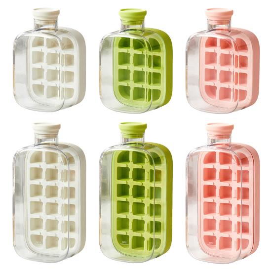 Лоток для льда с крышкой, эффективная форма для приготовления льда для морозильника, легкое извлечение, бесконтактная заливка кубиков льда для напитков, кофе, коктейлей