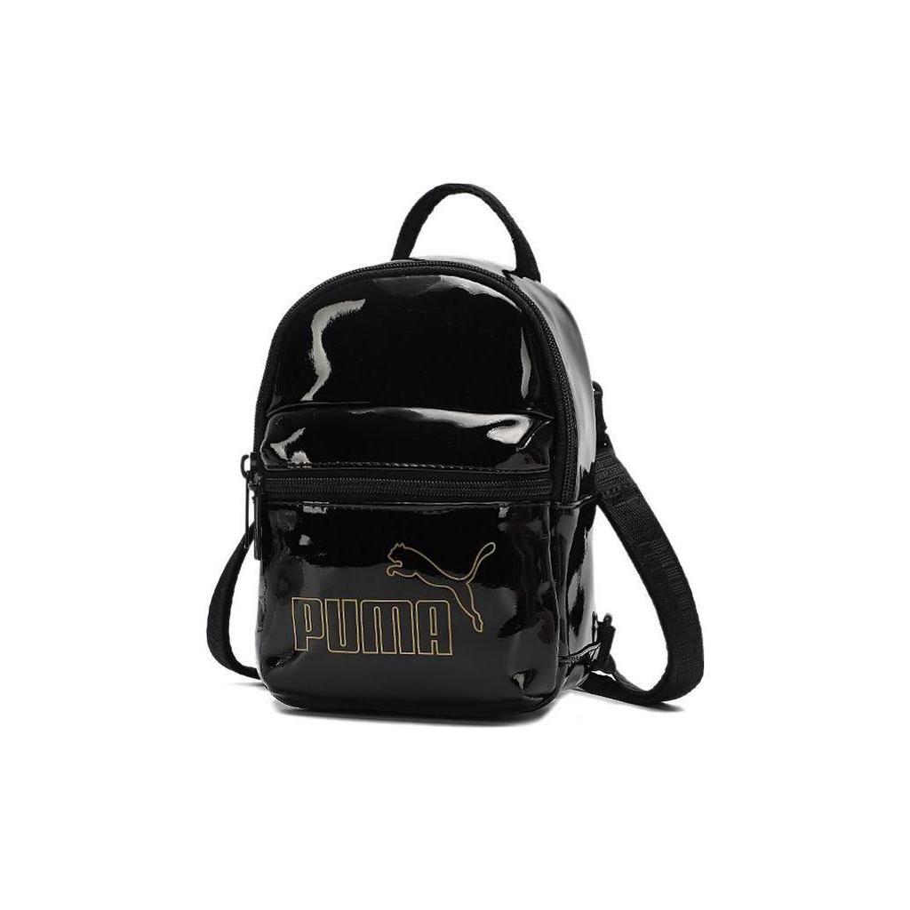 PUMA Shiny Patent Leather Backpack Regular Womens Black 077922-01