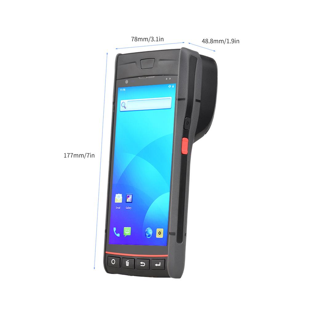 Handheld POS Receipt Printer Android 9.0 PDA Terminal Support Global Position System 4G WiFi BT