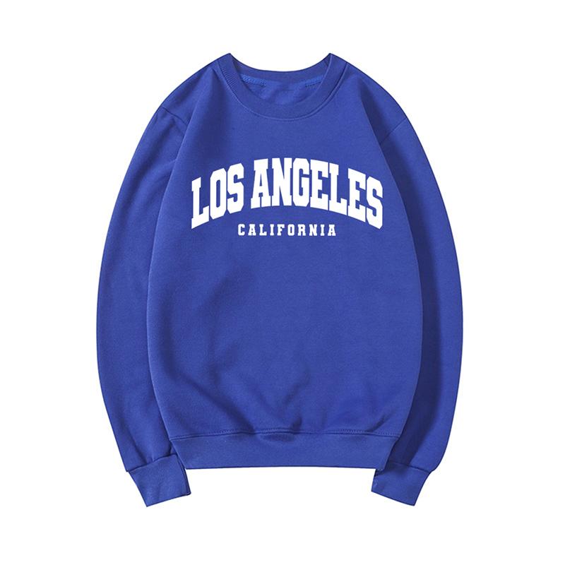 Толстовка «Лос-Анджелес Калифорния», винтажные толстовки с круглым вырезом в стиле Лос-Анджелес, толстовка унисекс с графическим рисунком, повседневные топы с длинными рукавами, пуловеры, джемпер
