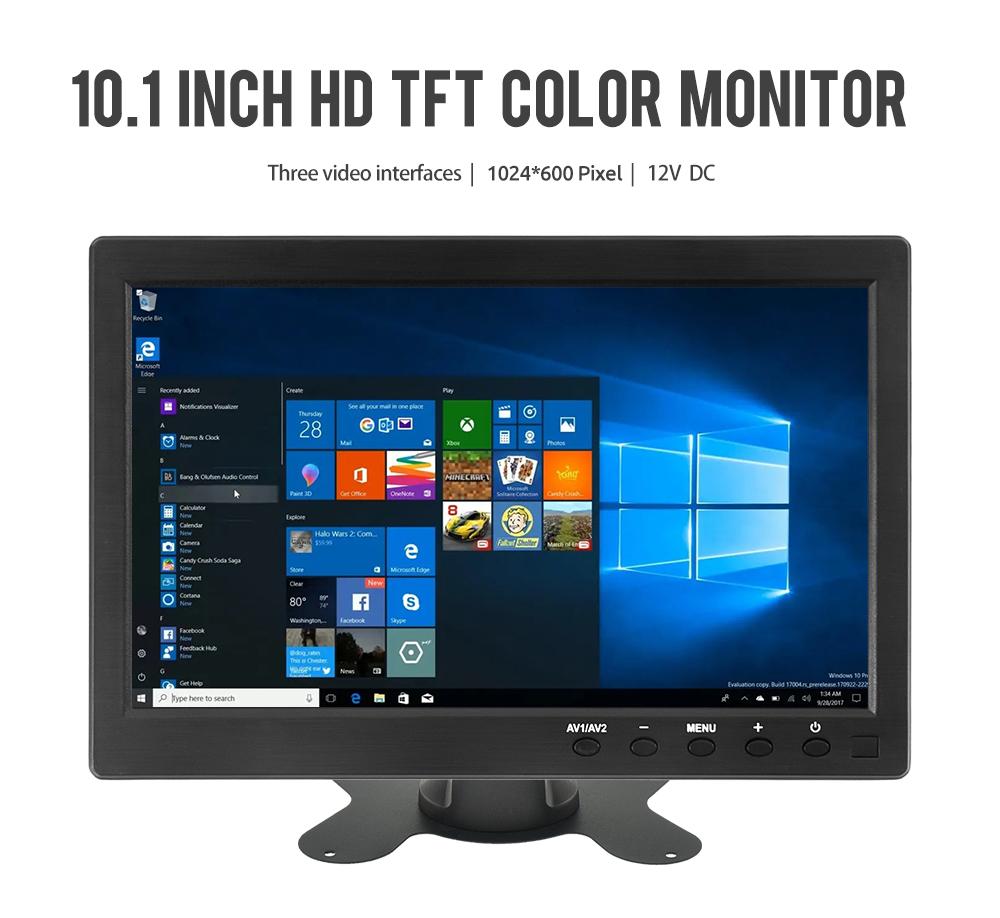 10,1-дюймовый автомобильный монитор HDMI VGA для ТВ, портативный ПК, дисплей системы домашней безопасности, цветной ЖК-экран для камеры заднего вида