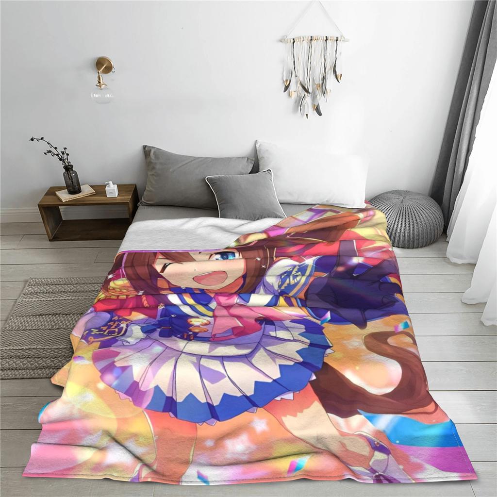 Пледы Uma Musume Pretty Derby Коралловый Флис Плюшевые С Принтом Дышащие Супер Теплые Пледы для Дома Машины Покрывала