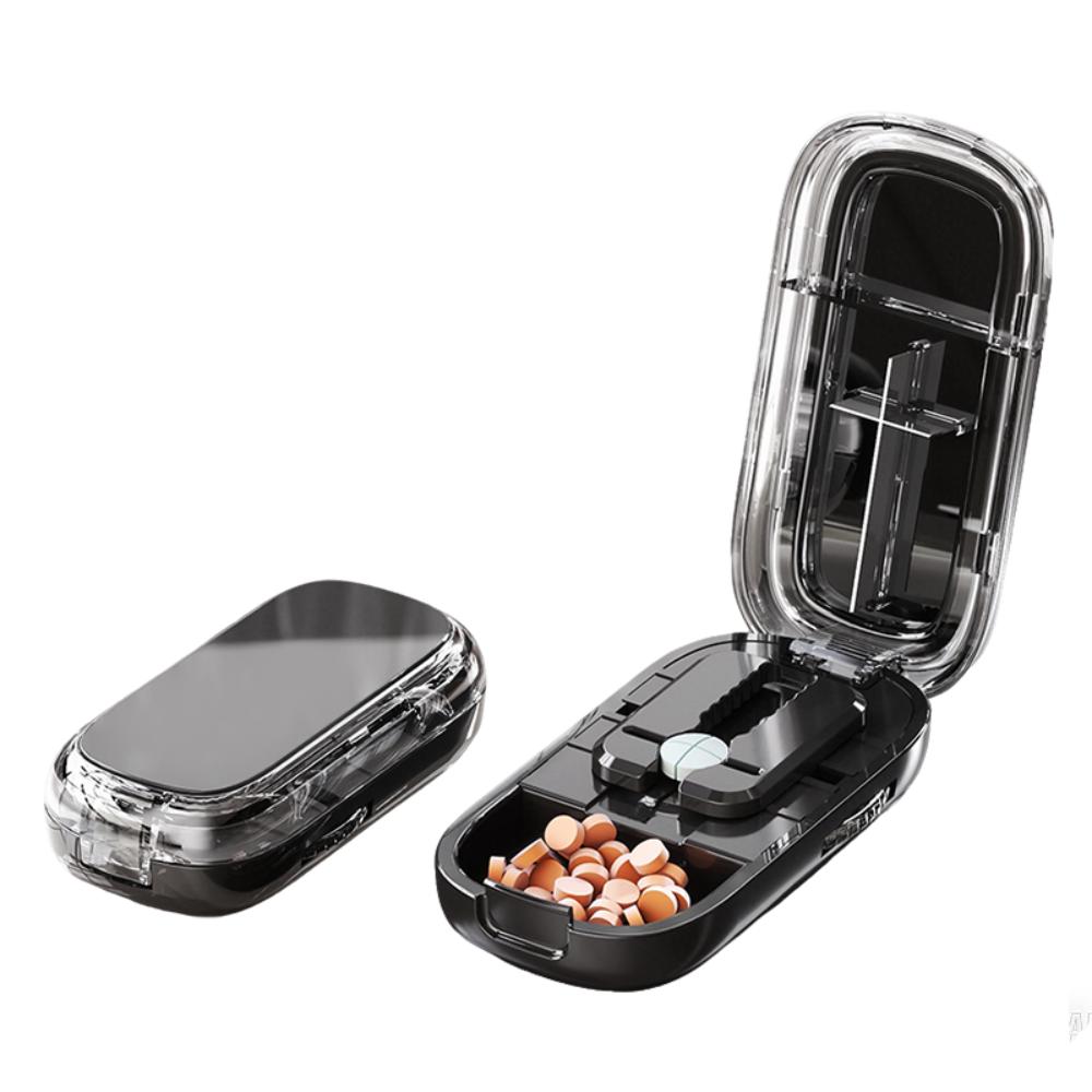 Портативный разделитель таблеток на четверти Новое лекарство Таблетка Разделитель таблеток Коробка для хранения Измельчитель Разделитель таблеток Органайзер Разделитель для лекарств