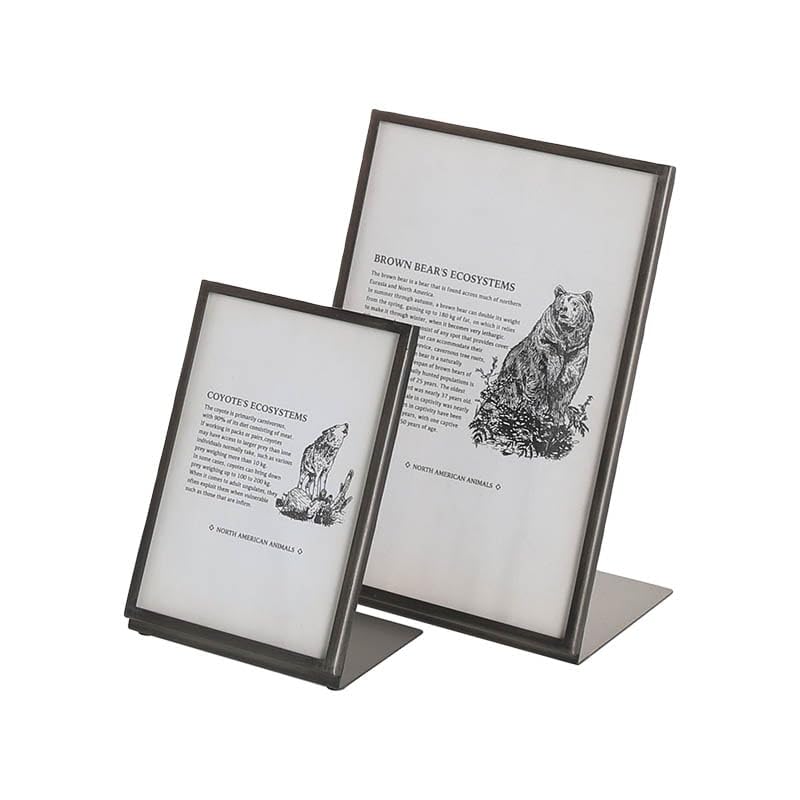 Dulton Metal Frame A5 Stylish Picture Display Photo Frame Stand Picture Frame Glass 207 X 150 X 90mm L-Shaped K955-1263-A5