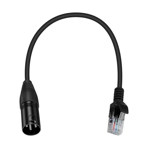 Poyiccot XLR DMX Cable, Short, 30cm, XLR To RJ45 Cable, DMX 3-Pin XLR Male To RJ45 Male Cable with XLR Connector, RJ45 To 3-Pin XLR Adapter, CAT5 Exte