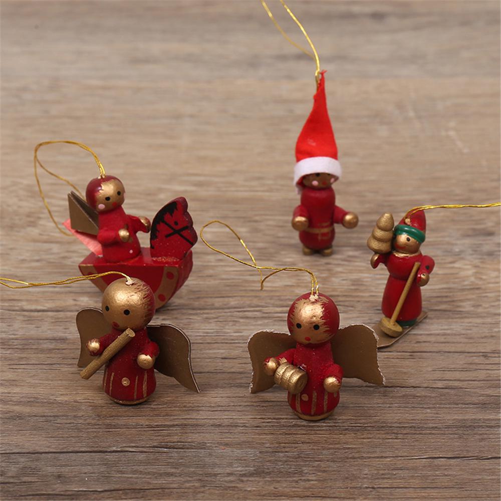 Рождественские украшения Висячие украшения Деревянные для рождественского декора Лошадь Барабан Игрушки