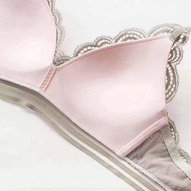 Сексуальный кружевной бюстгальтер, комплект нижнего белья с эффектом пуш-ап, женский комплект нижнего белья без косточек, бюстгальтер без косточек, короткие ставки, 34B, розовое нижнее белье из спандекса