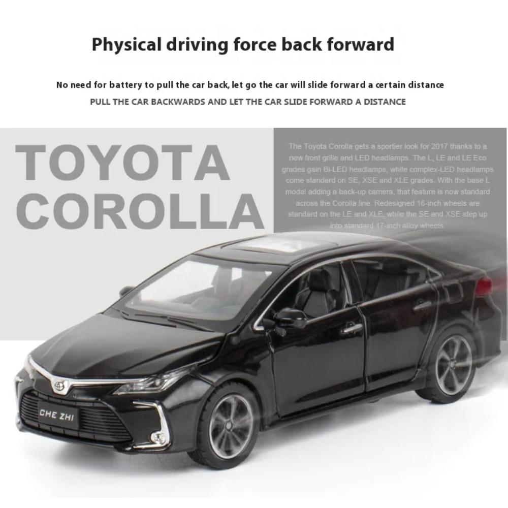 1/32 TOYOTA Corolla Металлическая машина Литая модель Звук и свет Инерционная игрушка Детская игрушка Подарок для детей Подарок на день рождения для мальчиков