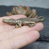 Brass Crocodile Statue Small Key Chain Vivid Animal Model  Home Decor