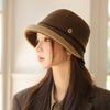 Autumn and Winter New Woolen Bucket Hat Women's Warm Ear Protector Basin Hat Elegant Fashion Bucket Hat