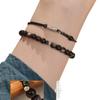Natural obsidian bracelet, silver obsidian niche stackable bracelet for women, new style, friendship jewelry, genuine gift